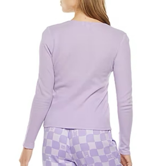 Juicy By Juicy Couture Womens Boat Neck Long Sleeve T-Shirt-Lilac- Size XL- NWT - Picture 2 of 9